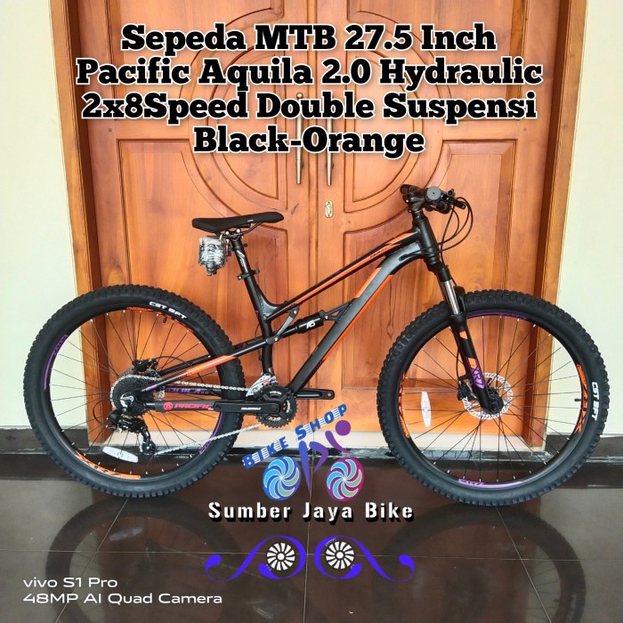 Frame Sepeda Mtb 27.5 Inch Pacific Aquila 2.0 Suspensi 24 Speed Fork Lock