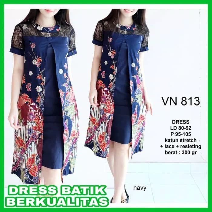 DRESS BATIK    Dress Batik Wanita Terbaru Dress Kerja Batik Baju Kerja Batik Wanita      IWAZAH