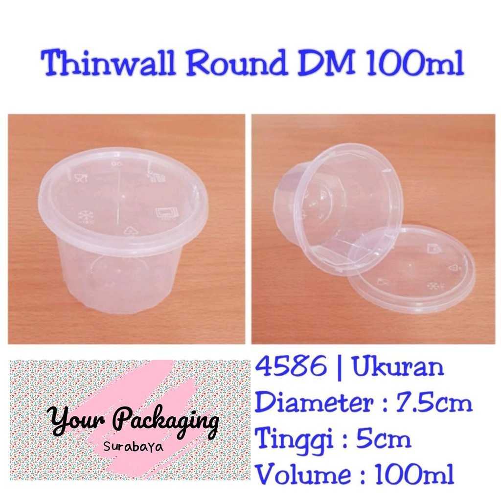 Cup Puding DM Mini 100ml 25pcs Pack Thinwall Slime Sambal Merpati Cup Tahan Panas Murah