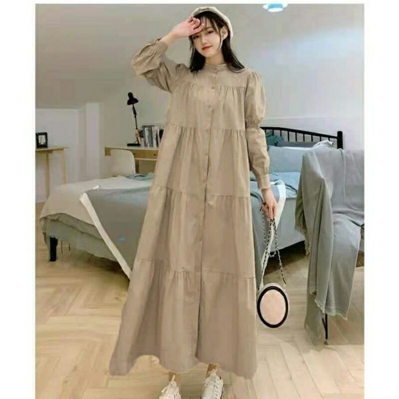 88370 Baju maxi dress Babydoll wanita import baju maxi dress gaun pesta cewek import korea putih