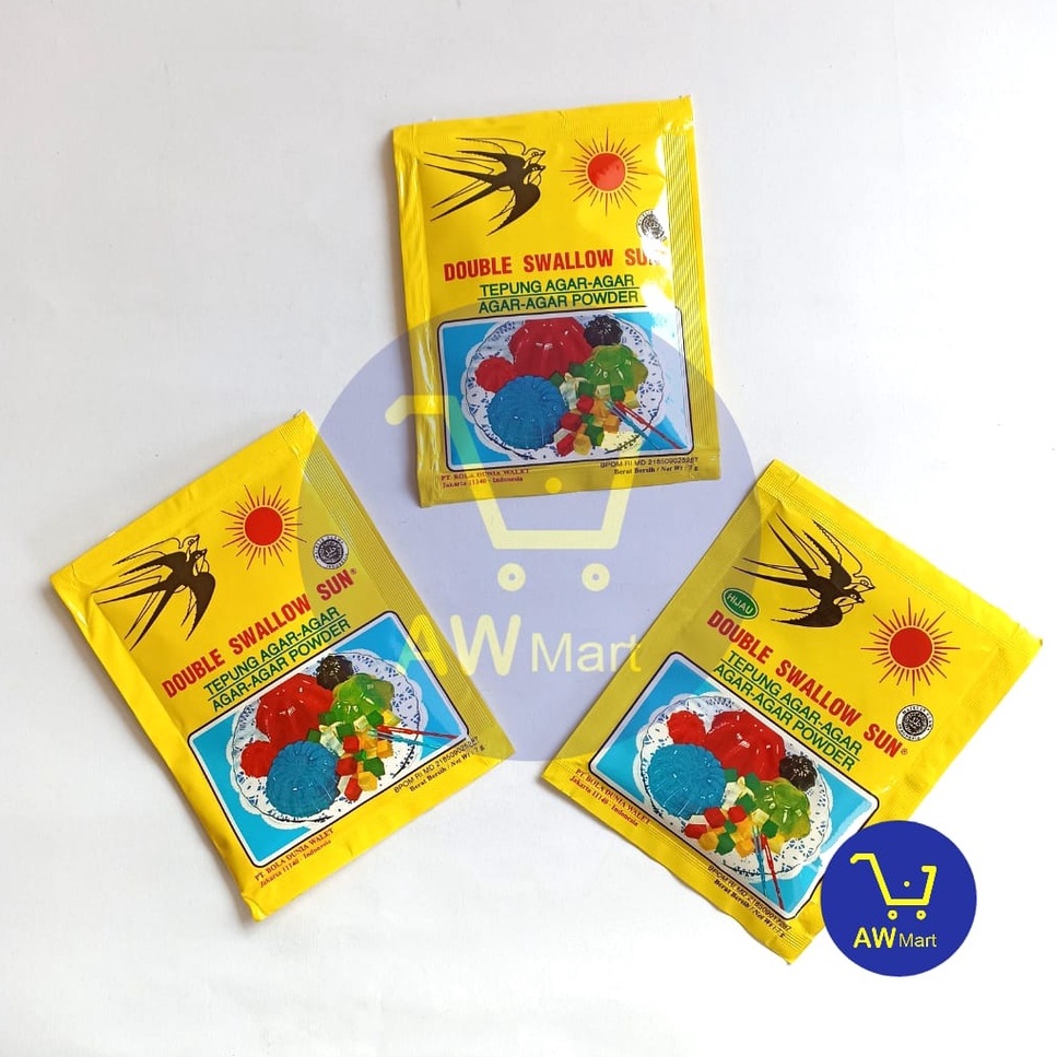 AGAR AGAR SWALLOW 7 GRAM - ALL VARIAN - PUTIH, HIJAU, MERAH