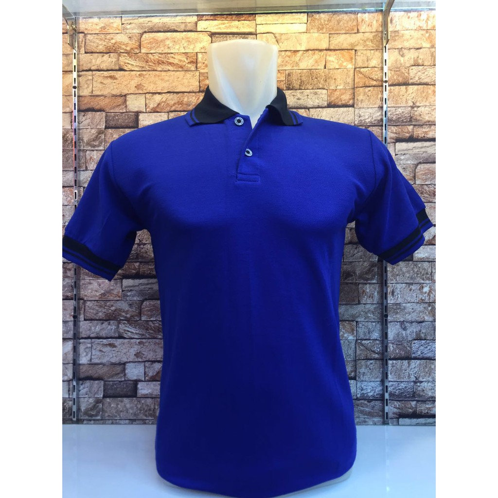  POLO  POLOS  KOMBINASI BIRU TUA KAOS  KERAH POLOS  PRIA 