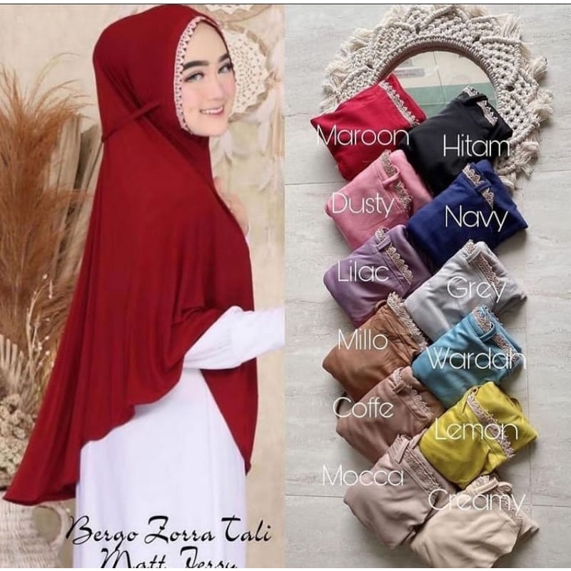 Bergo zorra bahan jersey hijab Instant syari//hijab syari