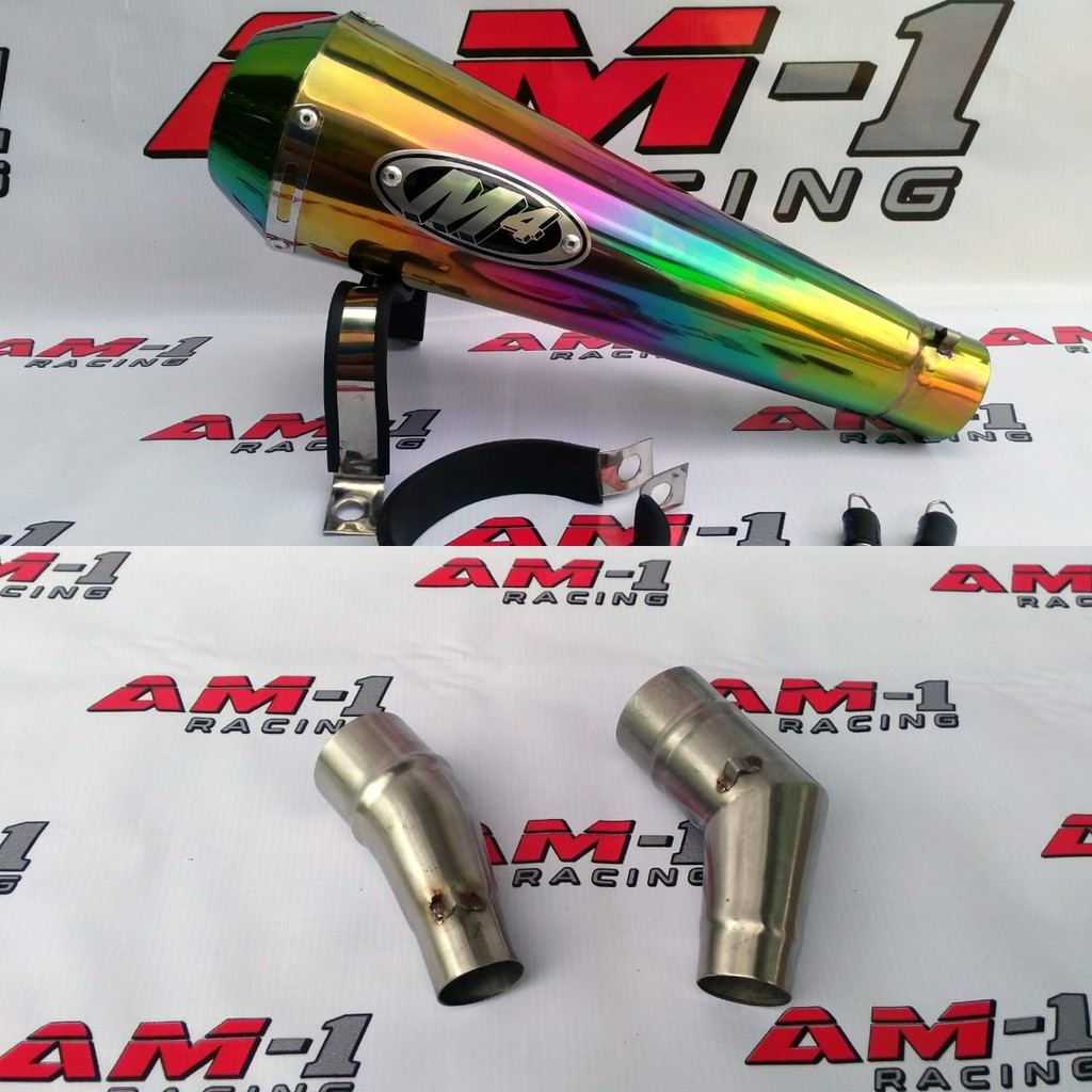 Knalpot Racing M4 Pelangi SLip On Ninja 250fi Ninja250 Ninja 250 Fi Karbu SL Mono