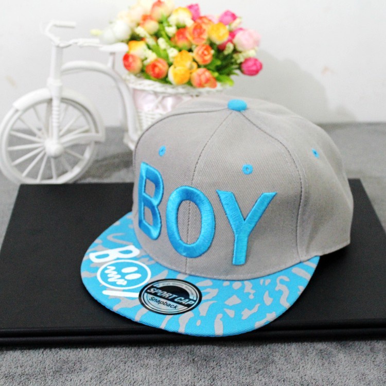 Topi Hip Hop Pinggiran Datar Motif Bordir Tulisan Untuk Anak Laki-Laki