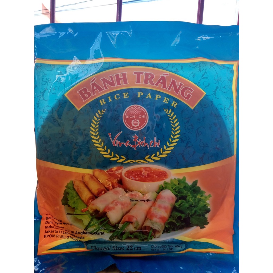 

Banh Trang Rice Paper 400 GR/Kulit Lumpia Vietnam 400gr -1 PAK - 22cm