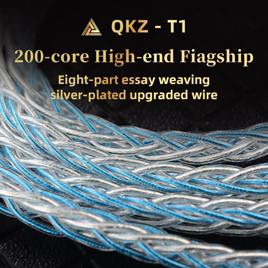 QKZ T1 8 Core TC Silver Plated Hifi Earphone Update Cable MMCX/2Pin Connector Use For KZ ZSN Pro EDX ZX2 ZAX2