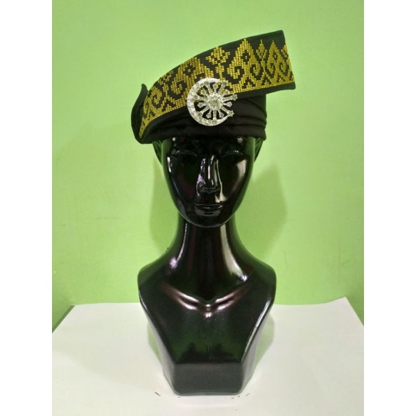 TANJAK/TENGKOLOK/DESTAR TENUN SULAM EMAS ASLI MELAYU