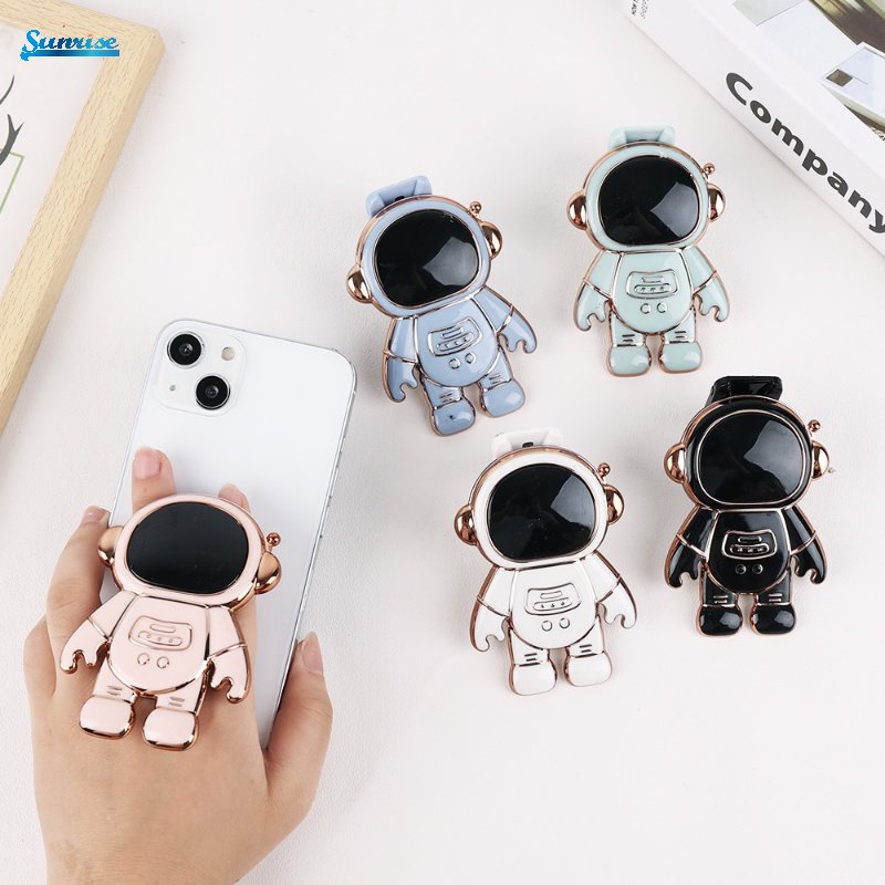 Stand Holderdudukan Ponsel Universal Desain Astronot 3D Model Lipat Tersembunyi