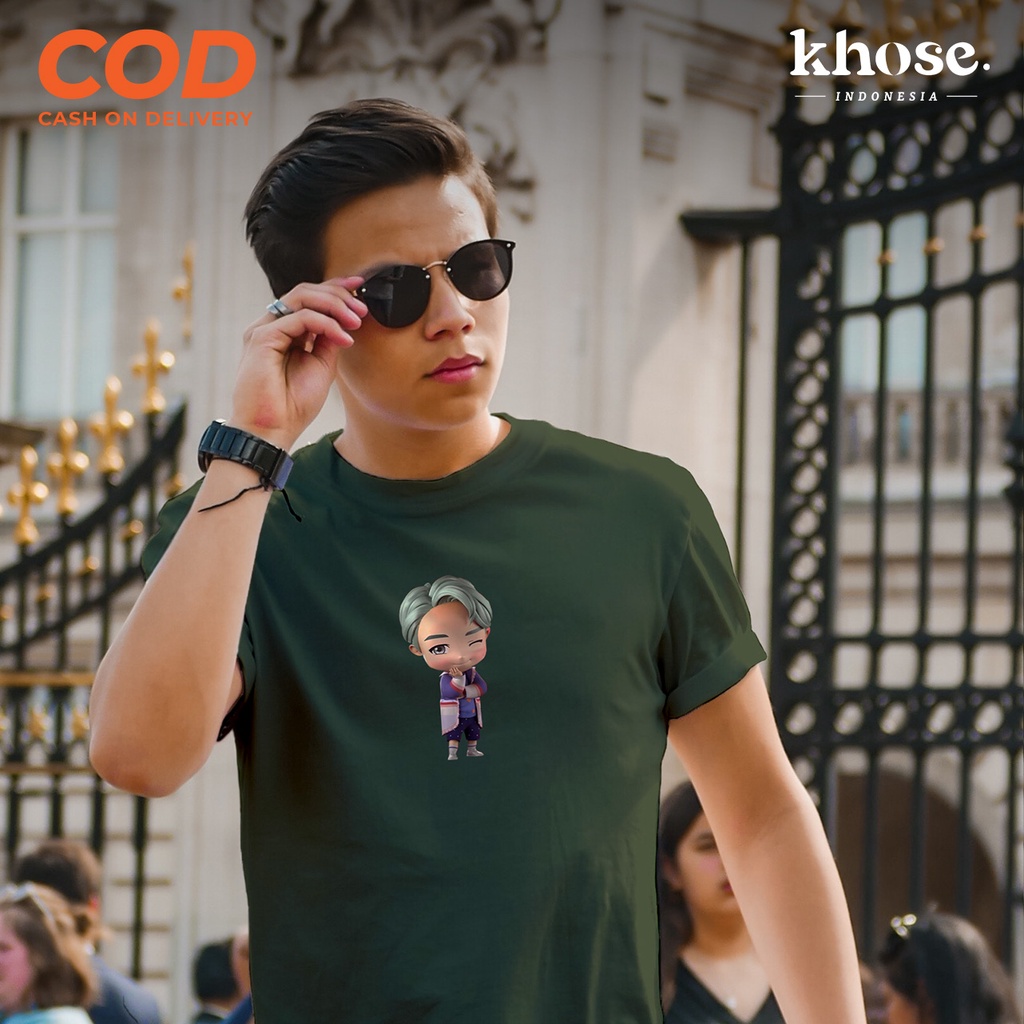 KHOSE Kaos Unisex Sablon Digital TinyTan RM KODE S-20 / Kaos Murah / Kaos BTS Army / Kaos Oversize