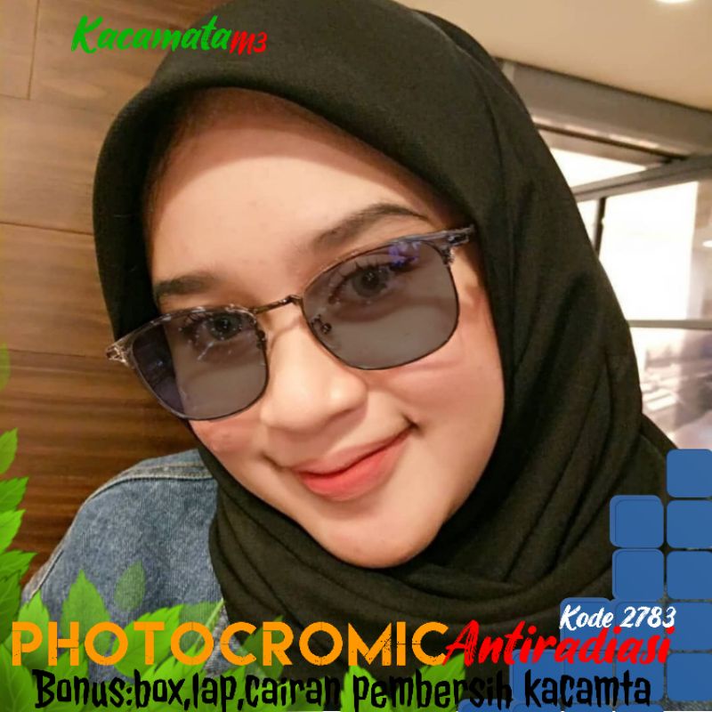 kacamata lensa photocromic antiradiasi boleh pilih yang blueray bisa normal minus plus cilinder tergantung permintaan sampai minus 5 cyl 2 harga masih sama tulis saja pesanan kaka di catatan saat order free box lap cairan pembersih kode 2783 size53-18-143