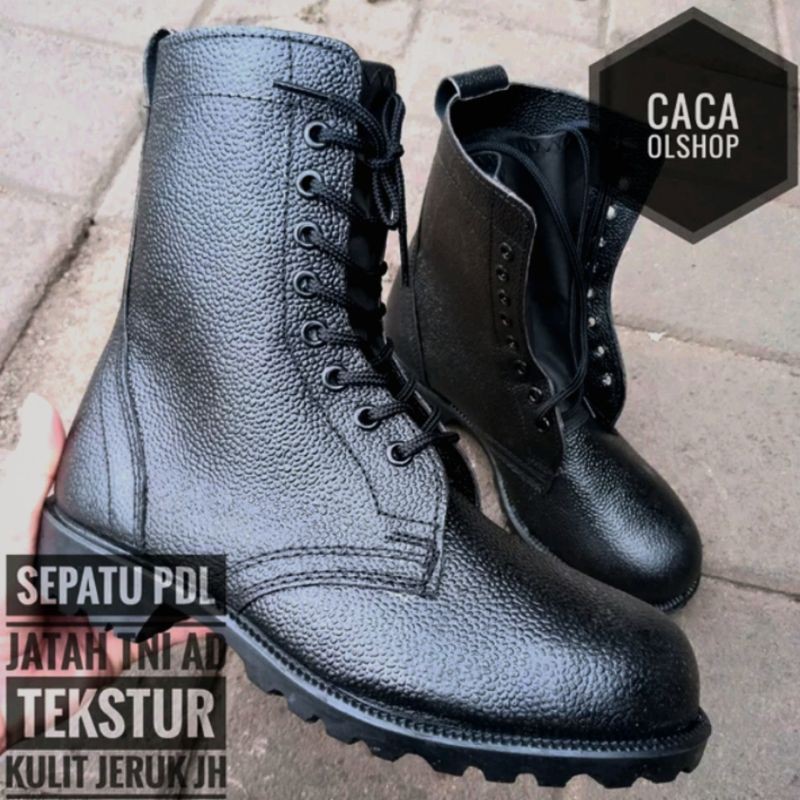 SEPATU PDL KULIT JERUK STANDAR TNI AD SATPAM SECURITY MOLDING PENDIDIKAN