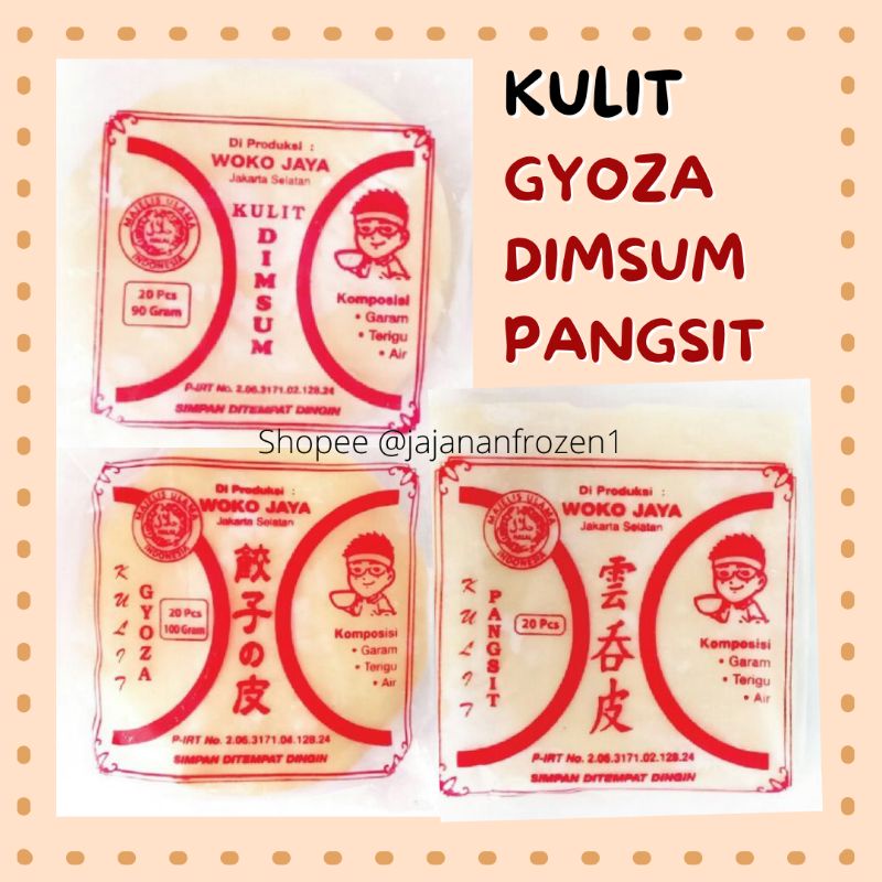 

Kulit Gyoza Kulit Dimsum Kuliat Pangsit Frozen Isi 20 Lembar Halal | Somay Dimsum Pangsit