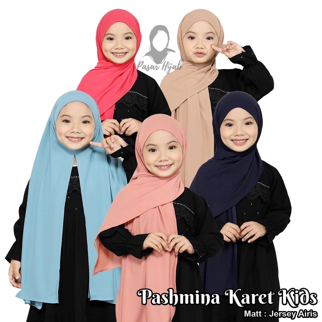 Kerudung Pashmina Instan Karet Kids Hijab Instan Anak Jersey Airis Terbaru Pasar Hija'b