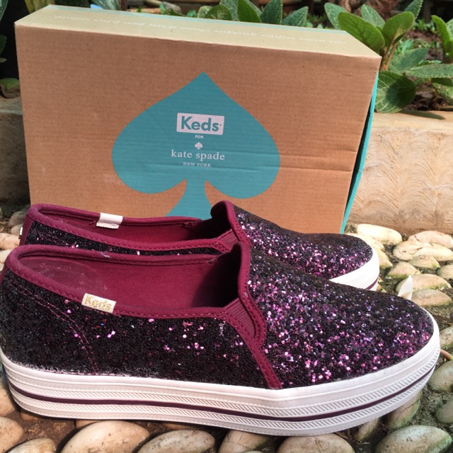 Keds triple decker glitter burgundy