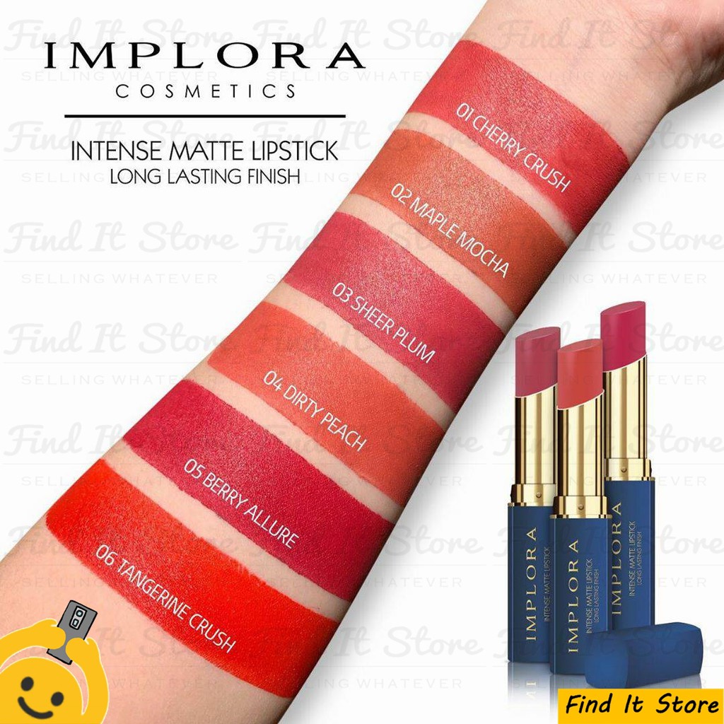 Implora Intense Matte Lipstick Long Lasting Finish Lipstik Mate BPOM