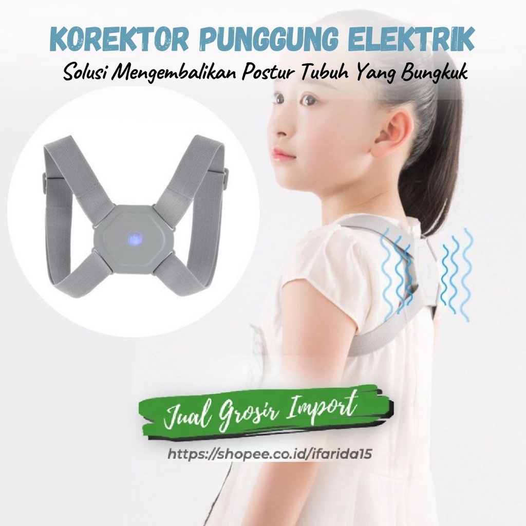 Penyangga Korektor Punggung Smart Sensor Getar Pria dan Wanita Original