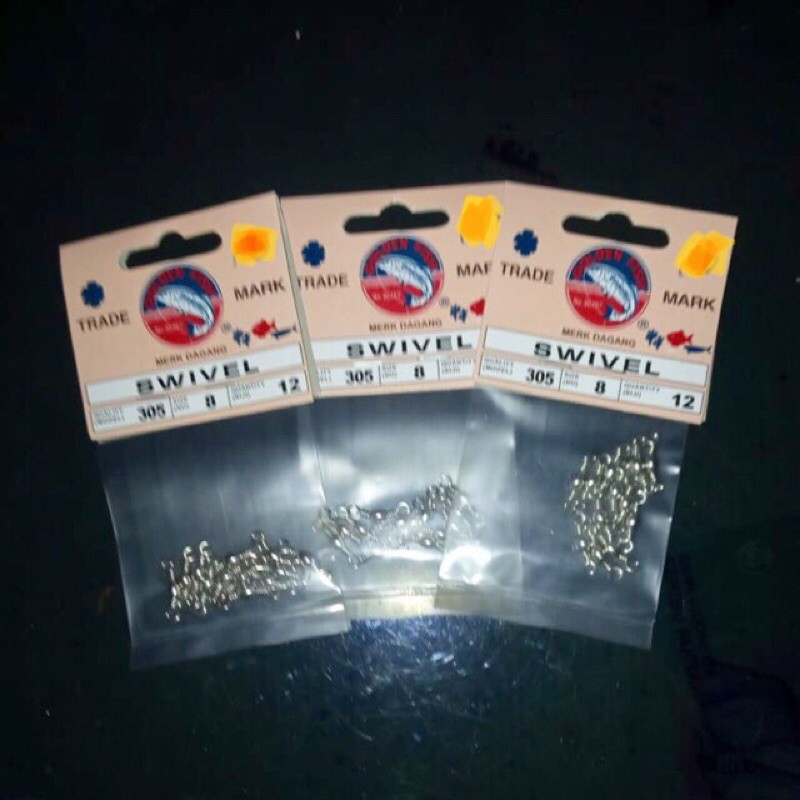 Barrel Swivel Nickel Kili Kili Pancing 305 Size 8 Golden Fish