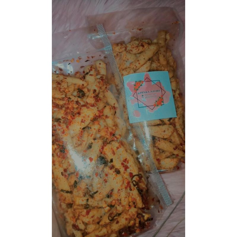 

Basreng stick Pedas daun jeruk / Ori daun jeruk