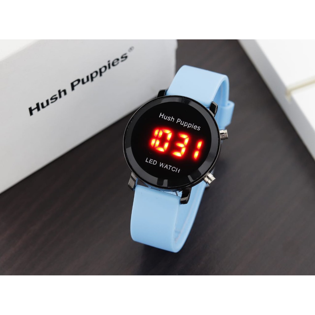 JAM TANGAN FASHION WANITA HUSH PUPPIES HP8447GW DIGITAL TALI RUBBER FREE BOX ORIGINAL