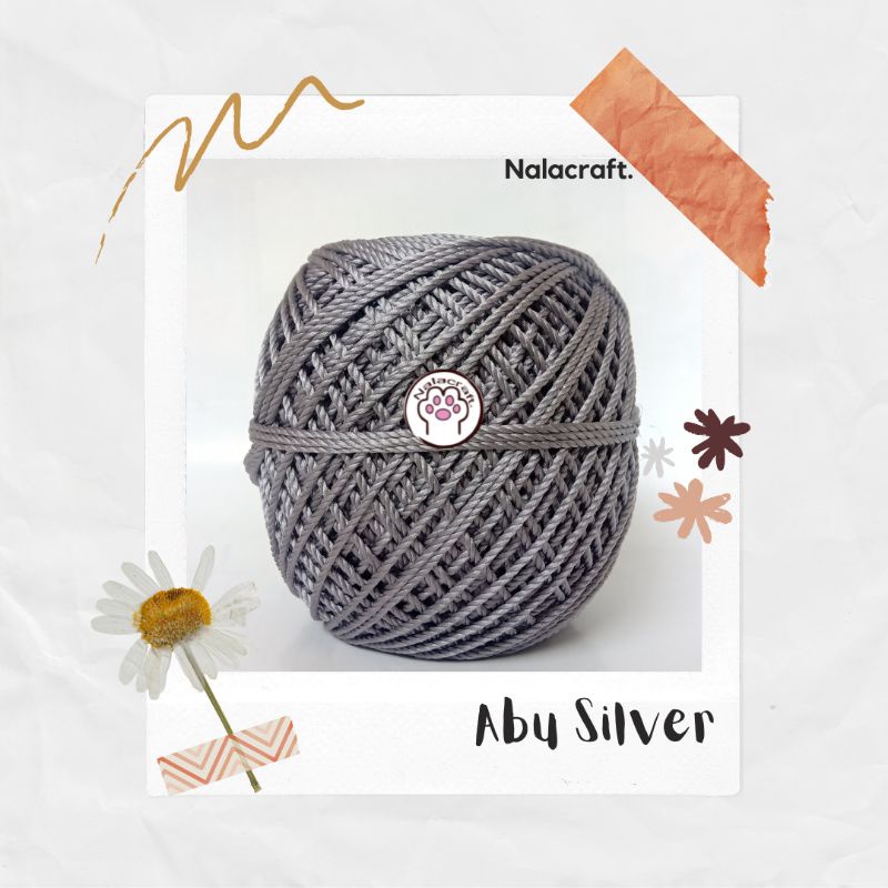 BENANG RAJUT POLY KILAP - ABU SILVER