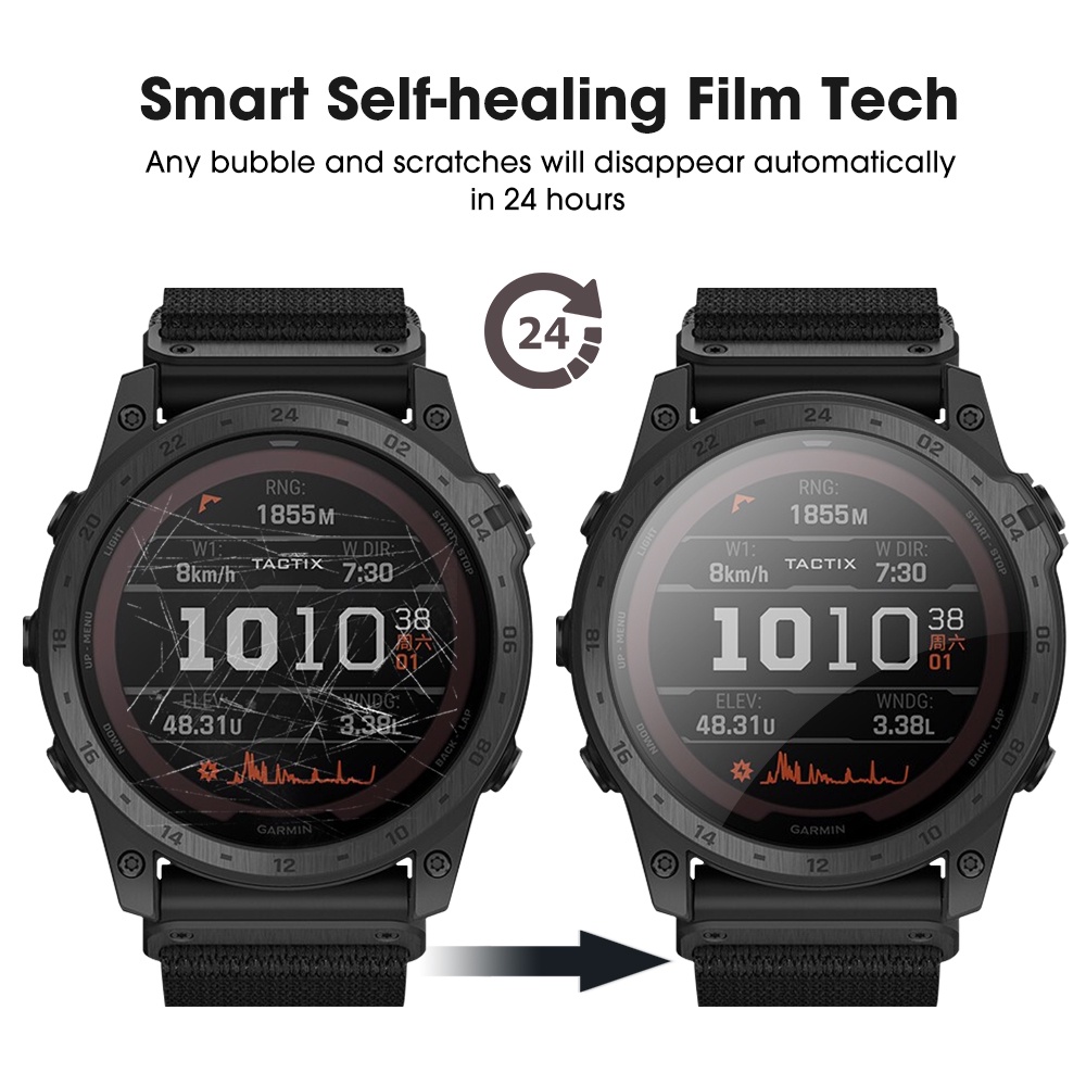 1 Pc Film Pelindung Layar Bahan TPU Hydrogel Anti Gores Untuk Garmin Tactix 7 Pro