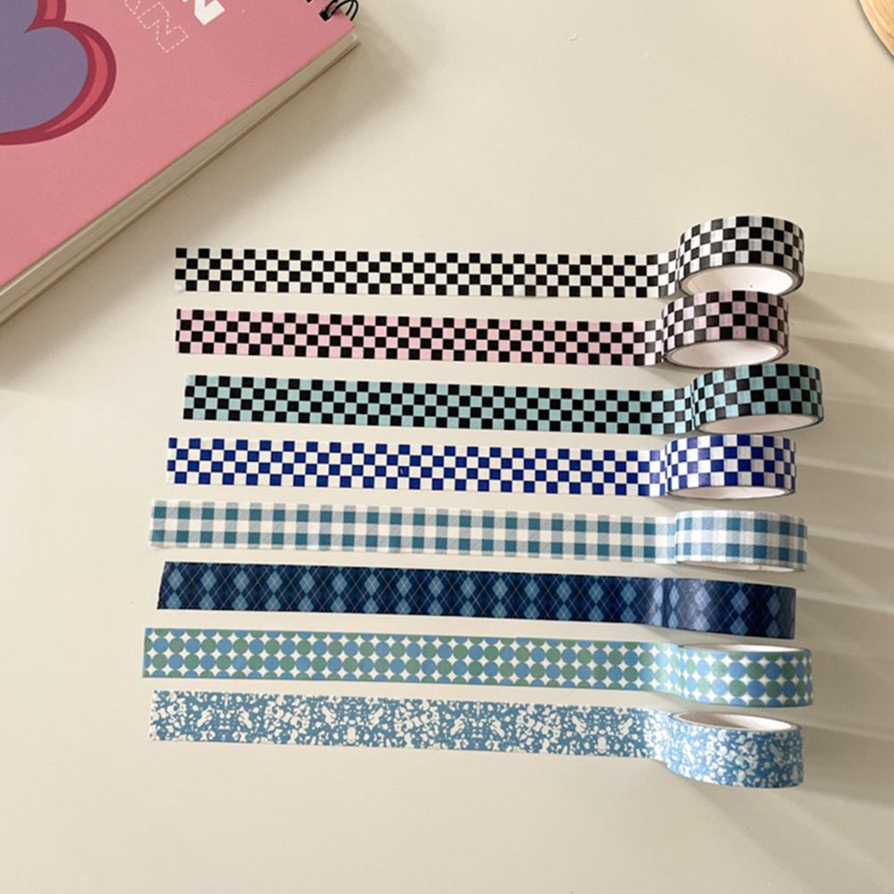 ELEGANT DIY Masking Tape Anti-dirty Decorative Tape Adhesive Tape Scrapbooking Hand Account Grid Label Checkerboard Multi-function Stationery Stickers