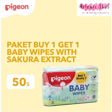 [Buy 1 FREE 1] Pigeon Baby Wipes with Sakura Extract 50s+50s