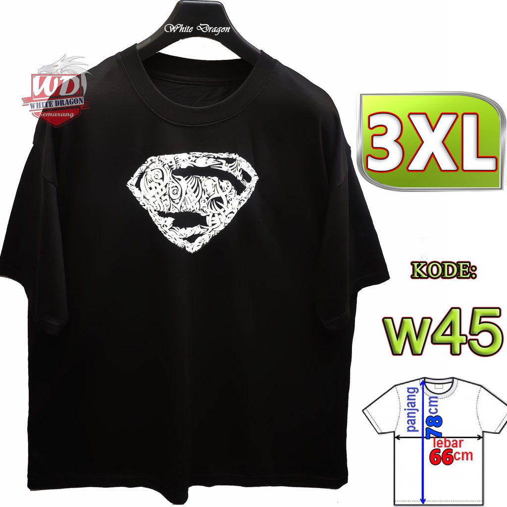 KAOS 3XL SUPERMAN BIG SIZE JUMBO KODE W45