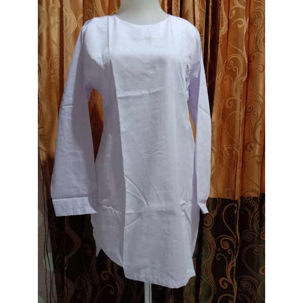 (BAJU PUTIH)BAJU PUTIH OBLONG LENGAN PANJANG/BAJU TSANAWIYAH ALIAH PEREMPUAN/SERAGAM SEKOLAH MURAH