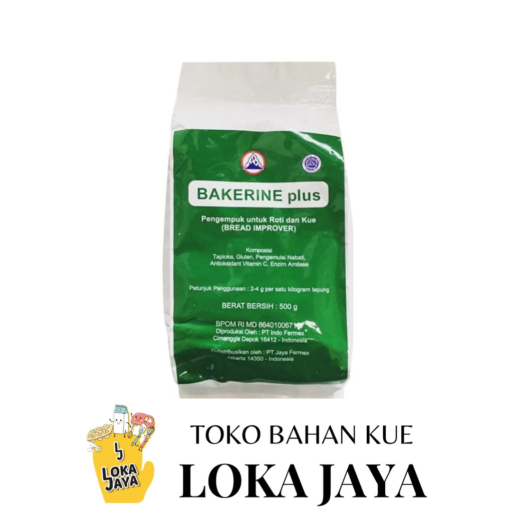 

BREAD IMPROVER BAKERINE PLUS 500 GRAM / PELEMBUT ROTI BAKERIN