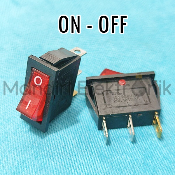 Saklar Switch Tipis 3 Pin Lampu - Saklar Rocker Switch Tanggung Lampu Tipis 3 Kaki