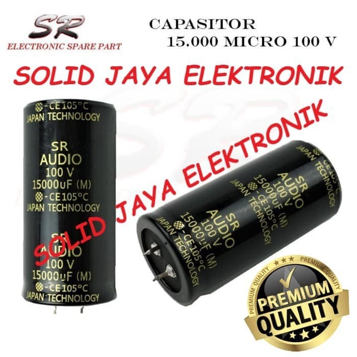 CAPASITOR ELKO 15000 UF 100 V ELCO SR AUDIO KAPASITOR 15000UF 100V MIKRO VOLT ASLI ORIGINAL MURNI