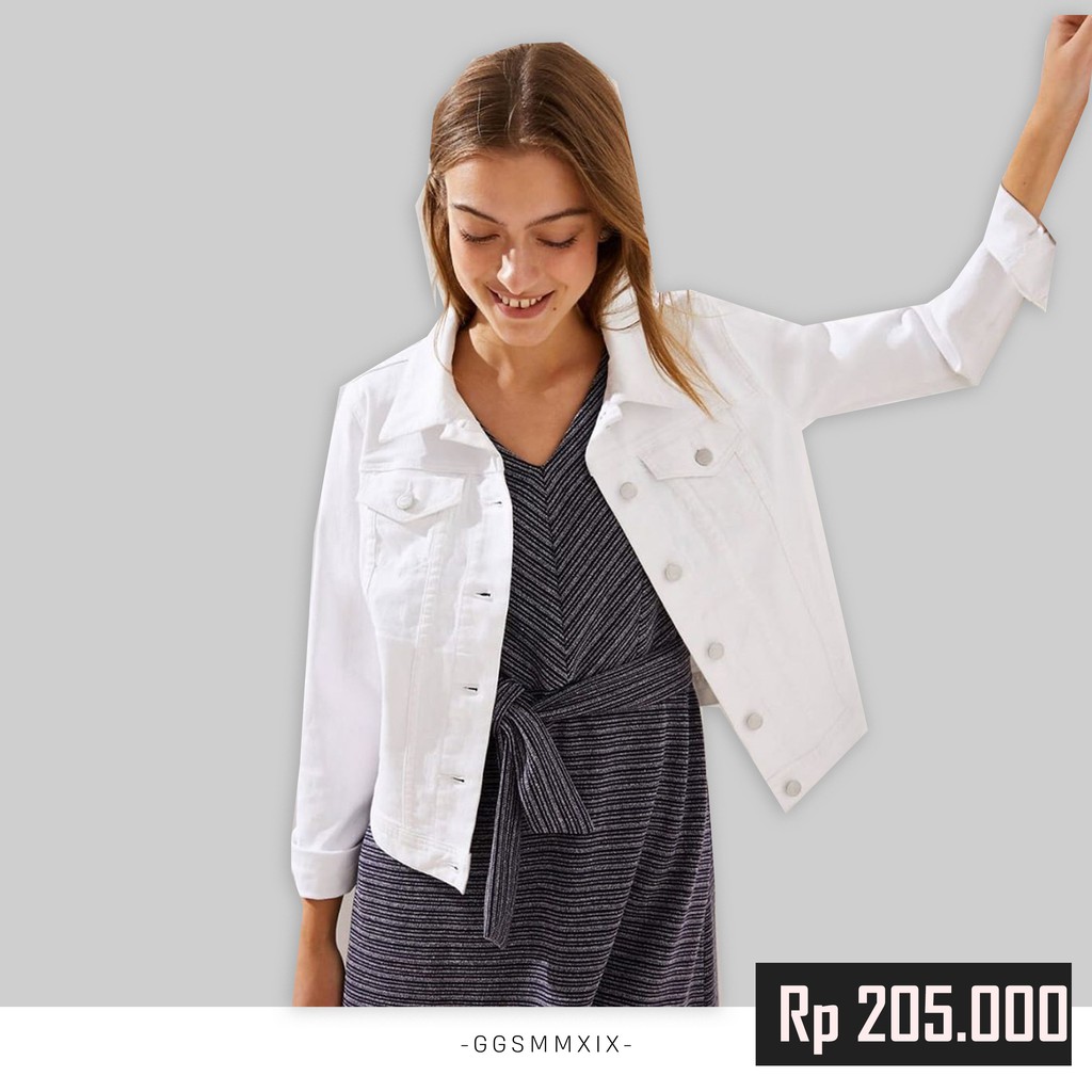 Distressed Denim Jacket By Loft Original New | Jaket Wanita Puith Brand Loft Original | Jacket Jeans