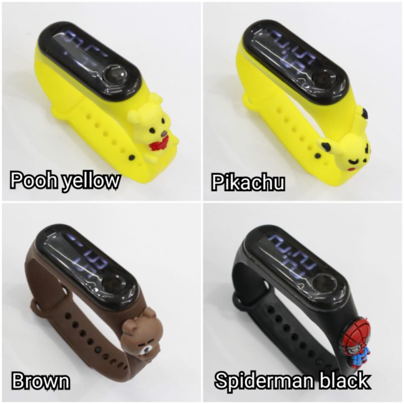 JAM TANGAN ANAK LED KARAKTER WARNA WARNI IMPORT MURAH