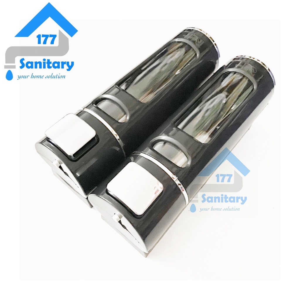 tempat sabun cair double hitam F50-2H-soap dispenser rak sabun cair black fiorentino slim 400ml x 2pc sanitary177