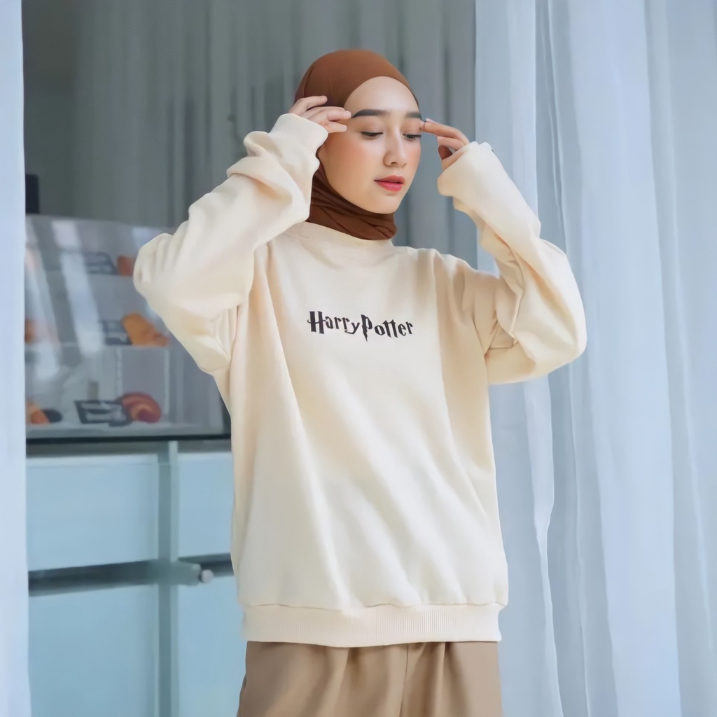 Jaket Sweater Hoodie HARRY POTTER FLEECE TEBAL Jacket Crewneck Oversize Jumbo Korea Crop Import Wani