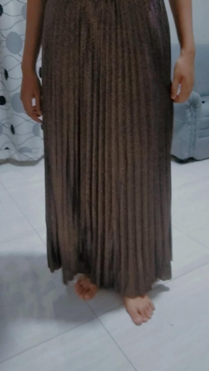 V256-1 Rok Plisket Golden Rayon Cotton Spandex Dewasa