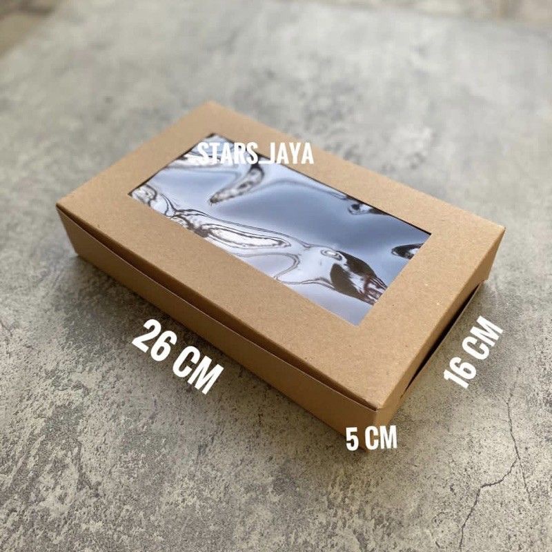 

Box Kraft Bukaan Atas / Box Mika box 26 x 16 x 5 / Box Kue / Box Brownies