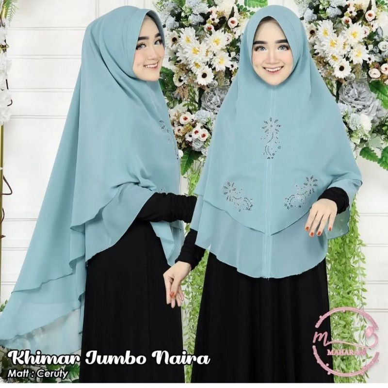 KHIMAR NAIRA CERUTY 2 LAYER TERBARU - JILBAB KHIMAR VARIASI MUTIARA CANTIK KEKINIAN