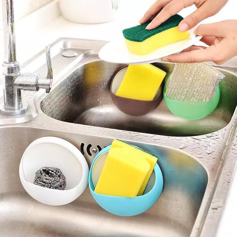 Kotak Holder Tempat Sabun / Sponge Model Tempel