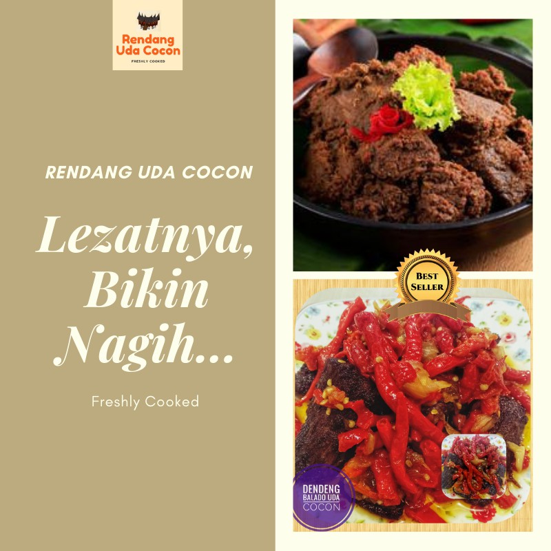 

Uda Cocon - Rendang Premium- Rendang Lokan - Rendang - Dendeng balado - Halal & Higienis (250g)