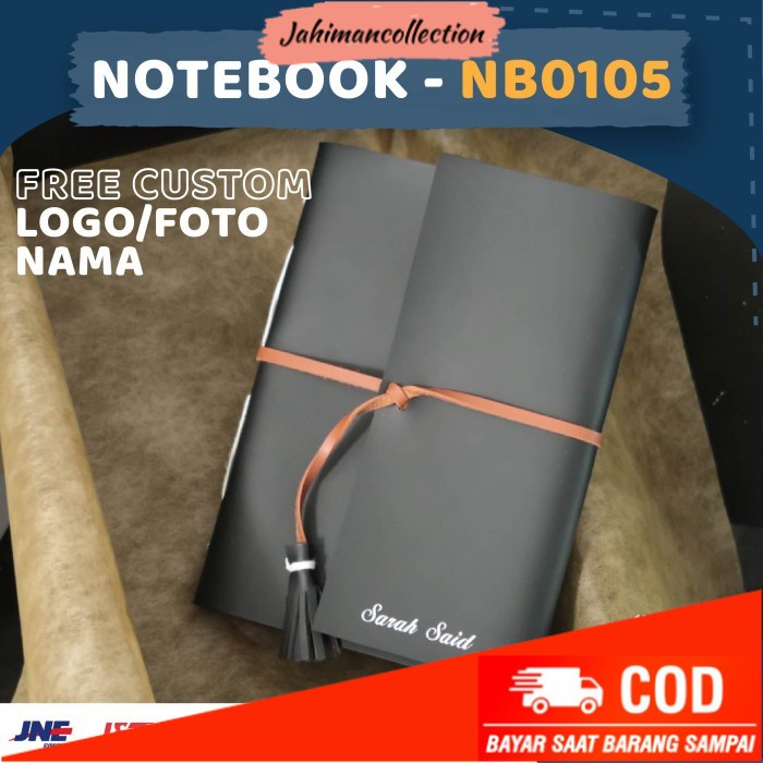 

✨ BISA COD ✨ Notebook Kulit Buku Tulis Catatan Free Custom nama & Logo NB0105 Steve