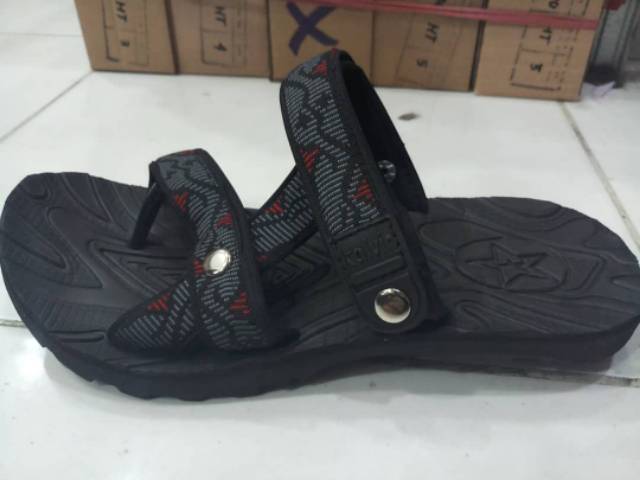 SANDAL GUNUNG SANTAI RINGAN KARET HITAM BLACK KADO HADIAH PRIA COWOK MURAH TERLARIS BERKUALITAS