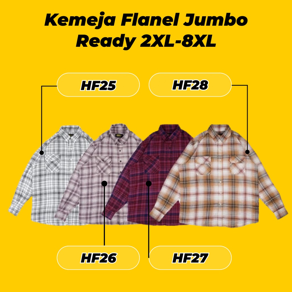 HIGHEST Kemeja Flanel Kotak Jumbo Big Size Panjang Hf