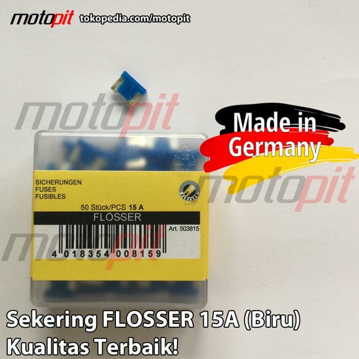 Unik Flosser Sekring Micro Sekering Tancap DX Fuse Mobil Motor 15A Biru Murah