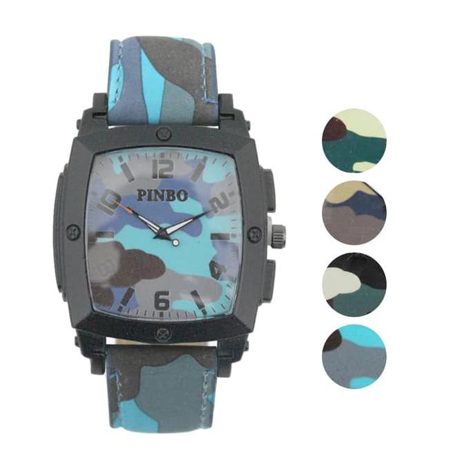 JAM TANGAN FASHION PRIA ANALOG - MOTIF KOTAK TENTARA - FIN-475 MURAH