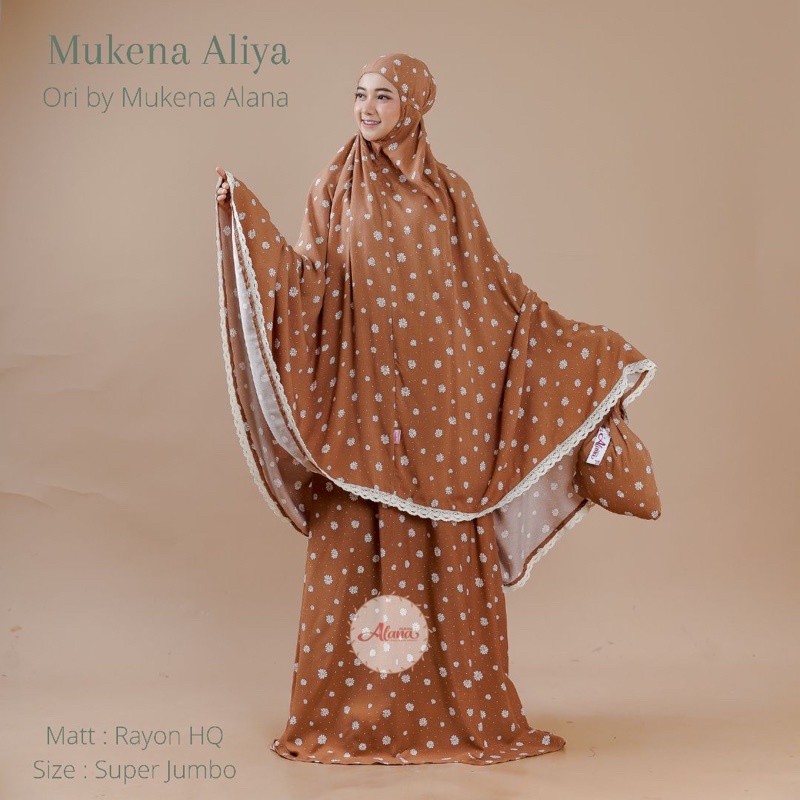 Mukena Aliya super jumbo renda impor viscos rayon katun premium
