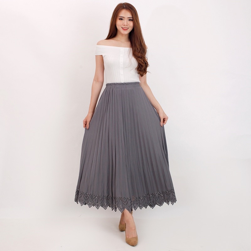 ROK LASER - PLISKET MAYUNG HYGET PON ZIGZAG POLOS MURAH GROSIR SUPPLIER ABG KARET MELAR REMPEL-DARKGREY