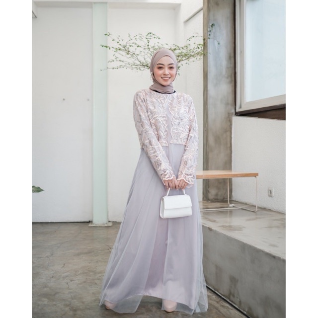 PROMO Dress Hitam Dress Kondangan Gamis Busui Friendly Baju Lebaran Wanita Gamis Muslimah Q1A8 BISA 